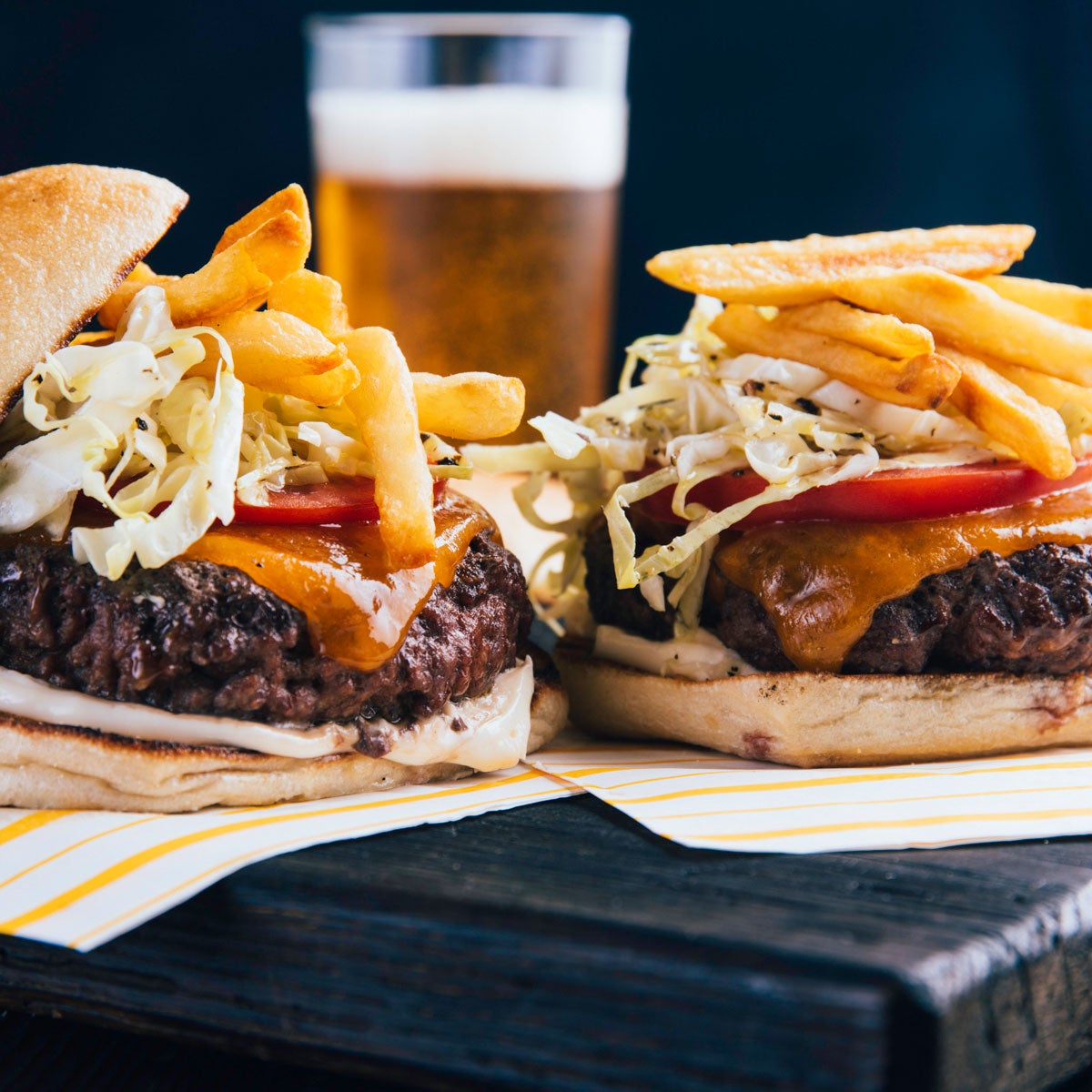 Cheesesteak Burgers with Fries and Coleslaw Kingsford®